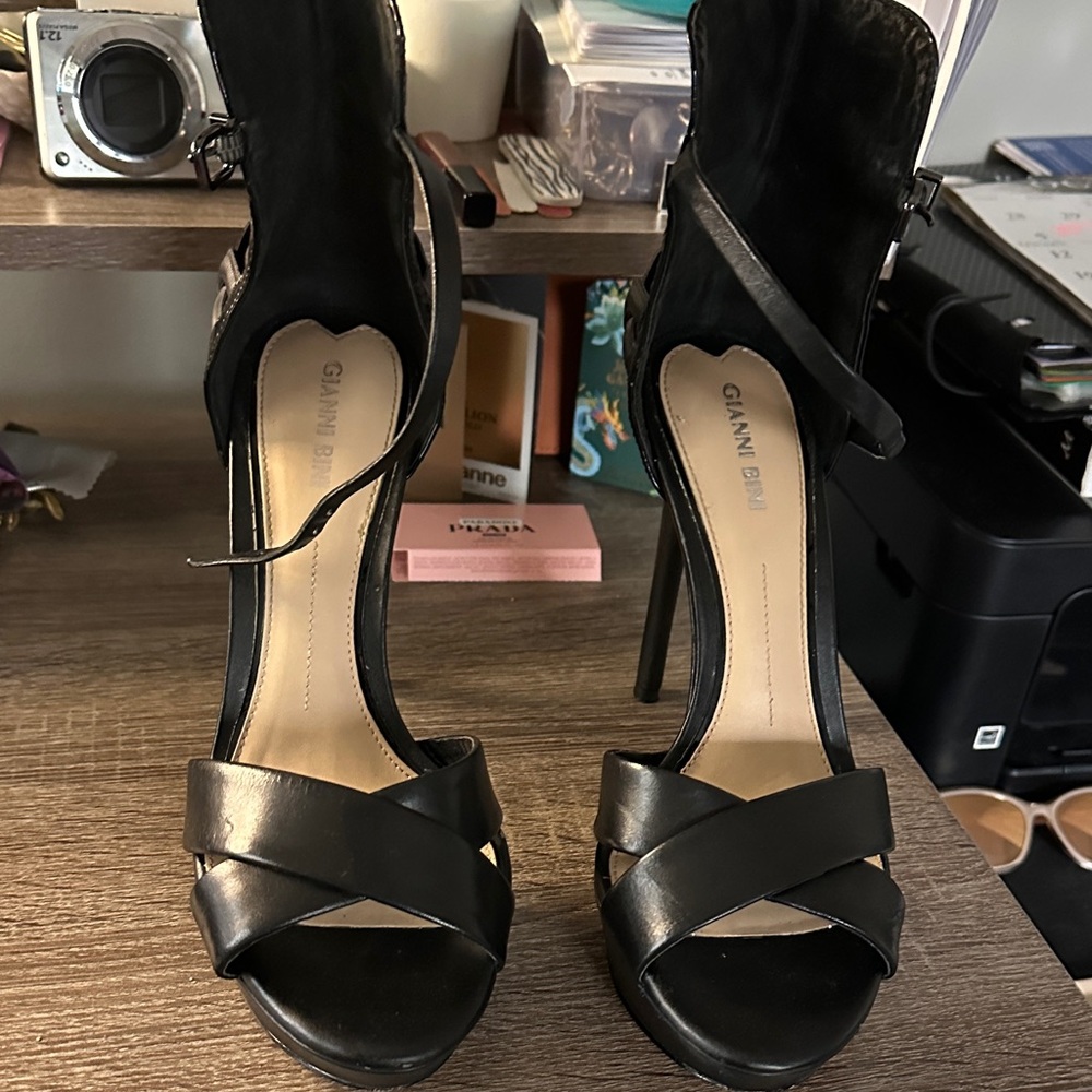 Gianni Bini Black Strappy Heels